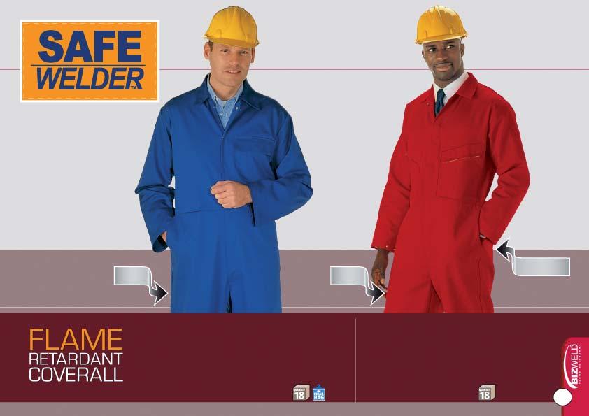 SAFEWELDER FABRIC This specially developed fabric is fully certified to EN 470-1, EN 531:A, B1, C1, E1 and EN 533. The fabric is 100% sanforized cotton drill with a Safewelder flame retardant finish.