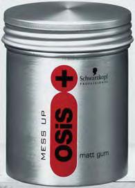 up Mess up matt gum go ahead... mess it up! OSiS Mess up, the matt styling gum for the fashion forward who like their styling funky, piece-y or chunky. Just the thing for short or layered cuts.