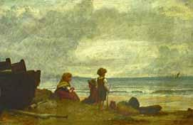 John Burr (1831-1893), Waiting for the boats, oil on canvas, signed, 38.5cm x 59cm. Illustrated. 300-500 (+26.4% BP ) 1644.