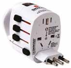 FREE WORLD TRAVEL ADAPTOR Features: - The World Adapter Pro is suitable for 2 and 3 pole (ungrounded and grounded) devices