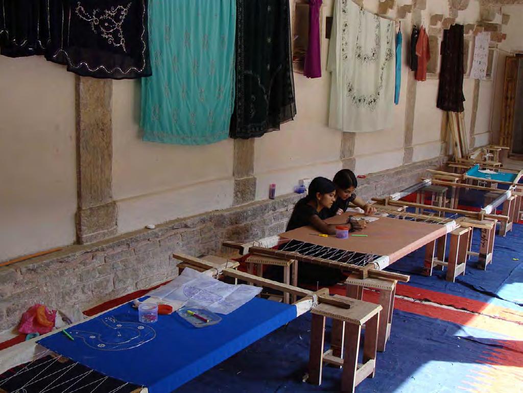 livelihood Besides weaving, men and women have been trained in block printing,