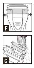 any loose hair particles, and rinse the shaver head under warm water (Diagram J). Never submerge your shaver under water. 4. Thoroughly clean the cutter and trimmer I with a brush (Diagram J). 5.