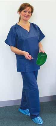 DEF5011 Large 25 DEF5012 XLarge 25 DEF5013 XLarge XLong 25 DEF5014 XXLarge 25 MEDICAL SINGLE USE SCRUB SUITS Comfortable and breathable fabric which is lightweight and generous to fit.
