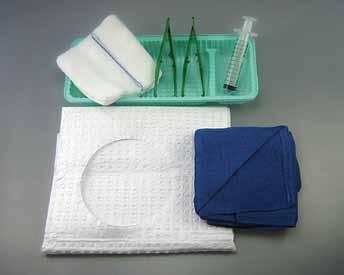 36 > CATHETER PACKS Sterile - Single Use Only CATHETER PACKS XRAY DETECTABLE DEF1601 CATHETER PACK 60 1 x Drape Polybacked 50cm x 60cm with 10cm Circular Fenestration 2 x Dressing Tray with 3
