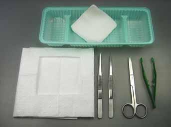 90 > INSTRUMENT PACKS Sterile - Single Use Only DEF1677 INSTRUMENT DRESSING PACK WITH GREEN HANDLES 60 DEF2502 MEDIUM DRESSING TRAY WITH GREEN HANDLES 30 1 x Long Dressing Tray 23cm x 9cm x 3cm 1 x