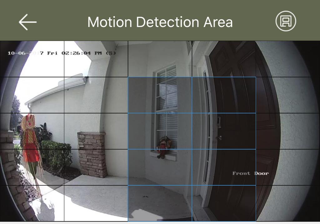 Follow the below steps to adjust the motion detection area of the doorbell.