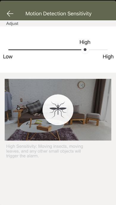 Then tap Motion Detection Sensitivity and select your desired