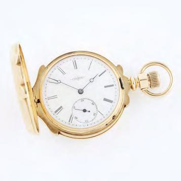 BENSON OF LONDON STEM WIND POCKET WATCH circa 1910; 35mm; case and movement #2305847; 15 jewel Swiss movement with lever escapement; in an English 18k