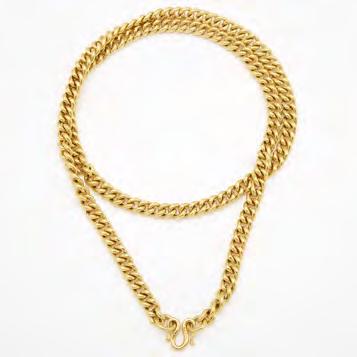 131 24K YELLOW GOLD CURB LINK CHAIN length 36 in 91.4 cm, 383.