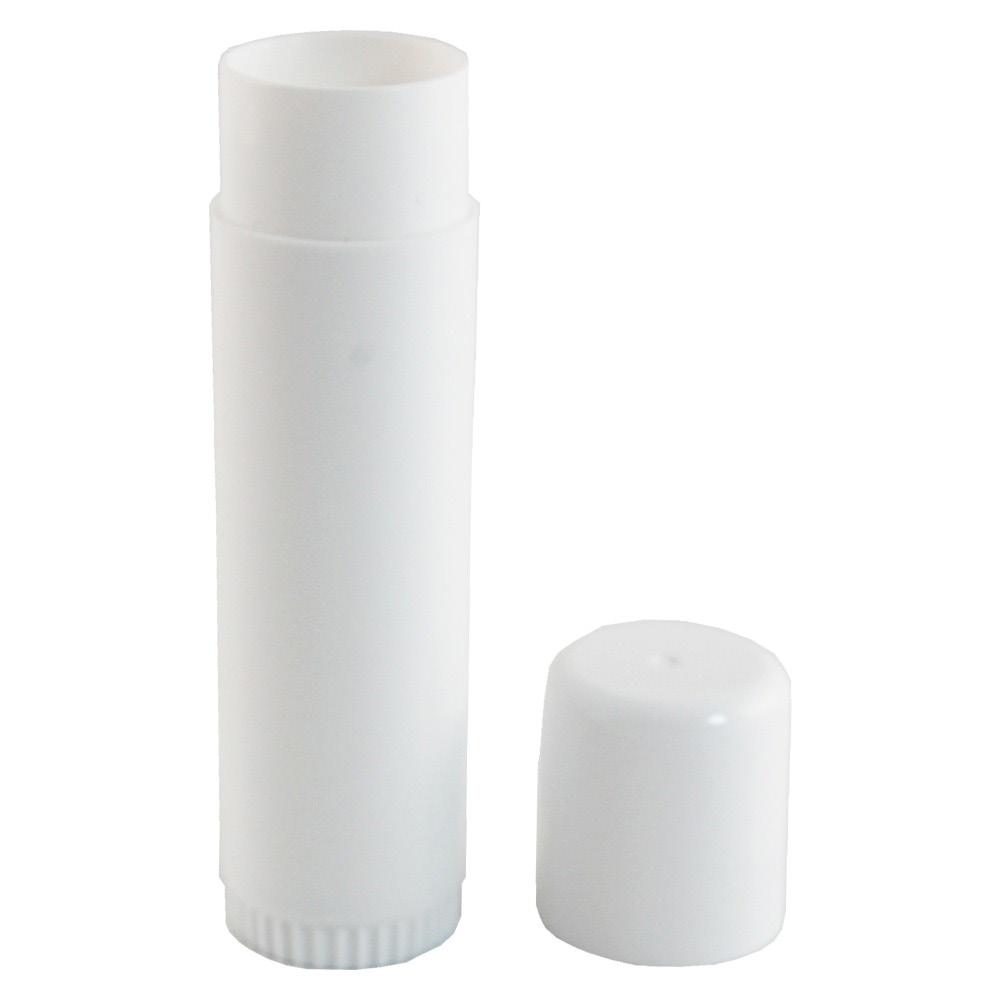 POWDER & MAKEUP CONTAINERS MAKEUP STICK (KALA) CNT-KALA-01 Description: White, round polypropylene tube with white cap. Height 3.75in/9.5cm, diameter 0.9in/2.