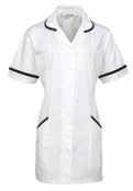 Royal Navy White Lilac CODE: PR604 Healthcare Tunic with a contrast piped trim to the pockets and cuffs.