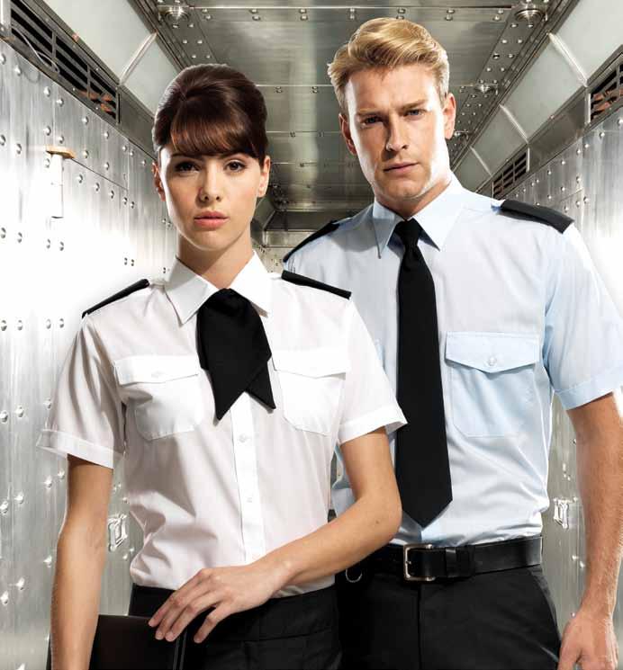 His and hers SECURITY Men s pilot short sleeve poplin shirt CODE: PR Stiffened collar, with tabs for epaulettes on