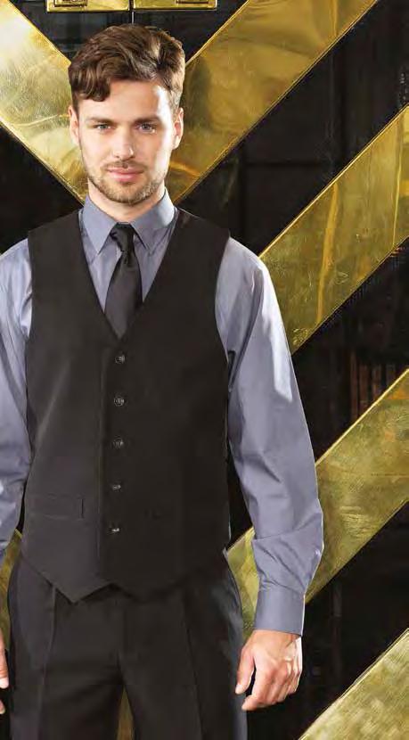 Hospitality Waistcoat PR6 Contemporary style four button waistcoat with two functional watch pockets and self