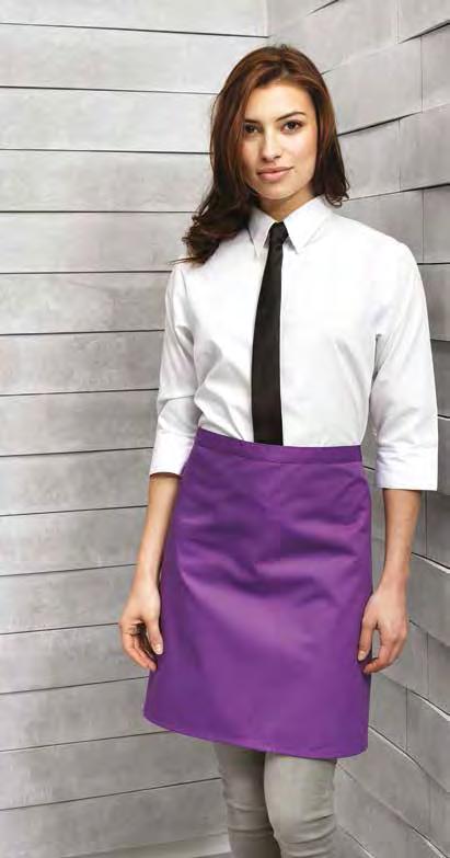 65%/35% Polyester/Cotton twill, 95gsm 40 colours as listed AUBERGINE AQUA Half Apron PR5 HOT PINK PINK OLIVE OASIS GREEN Half size