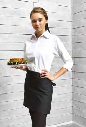 style bar apron with self fabric ties.  Width 90cm with a length of 40cm.