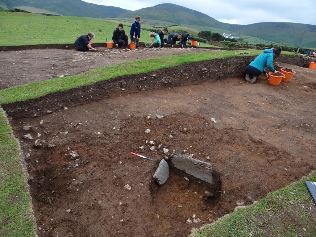 Future excavations will seek to clarify the nature of this feature by exploring its extent and form to the south and east. Context (1008) This context consisted of the stone slabs comprising Cist 1.