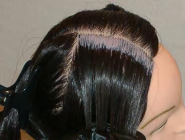 Product Application Select the quarter section that you want to begin with Using the rat tail of the applicator brush or the tip of the applicator bottle, part the hair into 1/2 inch partings Apply