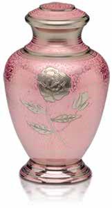 Urns - Peaceful Pink Solid brass urns with an enamel and nickel finish.