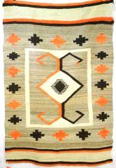 Lot # 470 470 Navajo Chief's wearing blanket- Ganado, circa 1920's, approx. 5'7" x 3'3". $400 - $600 470A North West Coast Native child's button blanket, 28 1/2" x 27 1/2", "Orca".