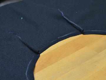 Pin shoulder seams and darts together and stitch, removing pins as you go.