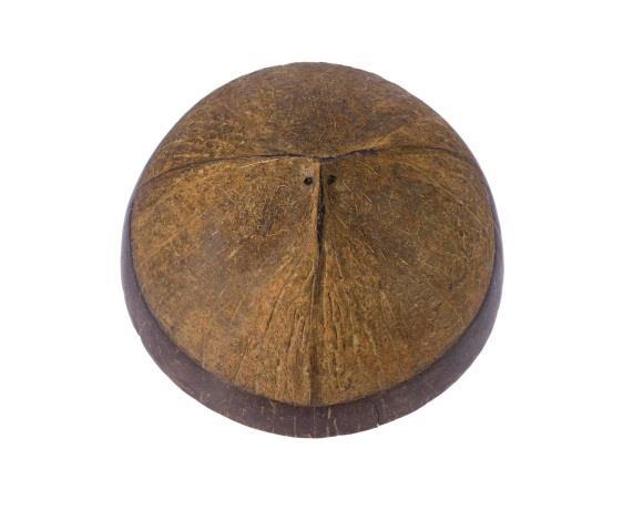 Coconut shell has a distinctive in appearance. It is rich brown in colour flecked with lighter brown and is often worked to have a smooth finish.