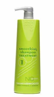 WARNING It is recommended that you do not rinse completely between the first shampoo and the second, but instead leave 40/50% of the foam. 300 ml - 1000 ml Smoothing cream based on Hydrolyzed keratin.