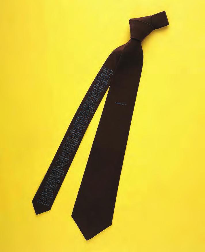 SOPHIE CALLE The Tie, 1993 For Parkett 36 Pure silk crêpe-de-chine man s tie, printed with an autobiographical