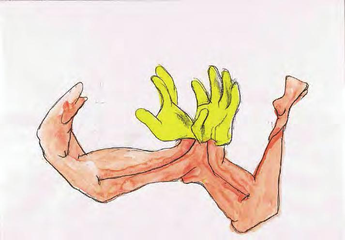 MARIA LASSNIG A Pair of Gloves, 2006/2009 For Parkett 85 6-color silkscreen print on Arches 88 paper 300 g/m 2, rein Hadern, paper size: 28 x 20 3 /4 (71 x