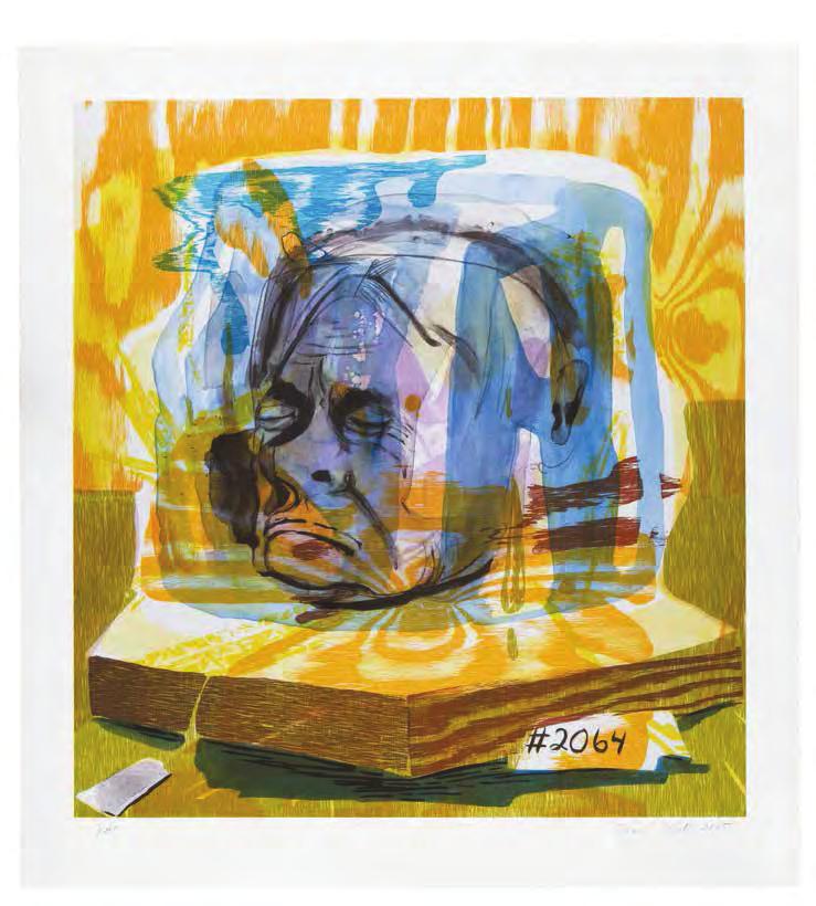 DANA SCHUTZ Untitled (Head of Timothy Leary), 2005 For Parkett 75 11-color lithograph with wood printing elements on Rives cover white 350g/m 2, paper size: 28 1 /8