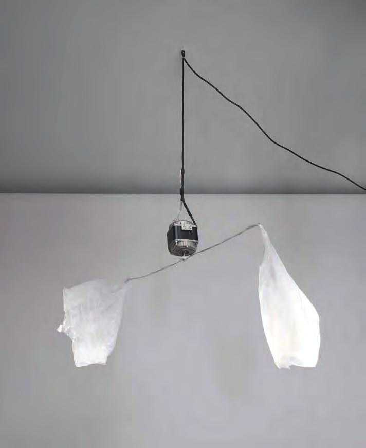 MONIKA SOSNOWSKA Fly Repellent, 2012 For Parkett 91 Two plastic bags, wire, electric motor, cable, 23 1