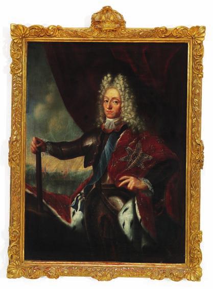 1 JACOB D'AGAR style of, early 18th century 1 Portrait of King Frederik IV (1671-1730), King of Denmark and Norway.