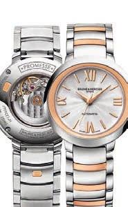 PROMESSE Automatic 30 mm 10239 Self-winding movement 30 mm case, polished/satin-finished two-tone Sapphire crystal case back Diamond-set mother-of-pearl dial, drapé decor, gilt Roman numerals and
