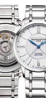CLASSIMA Dual time 40 mm 10272 Self-winding movement Central-hand dual time, date functions 40 mm case, polished steel Sapphire crystal case back Opaline silver-colored dial, line guilloché decor,