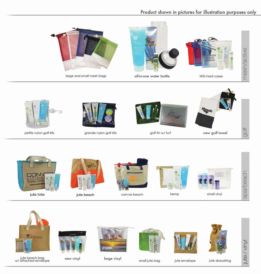 You also have the option to pick any bag shown below and create a custom assortment of Aloe Up to fit your