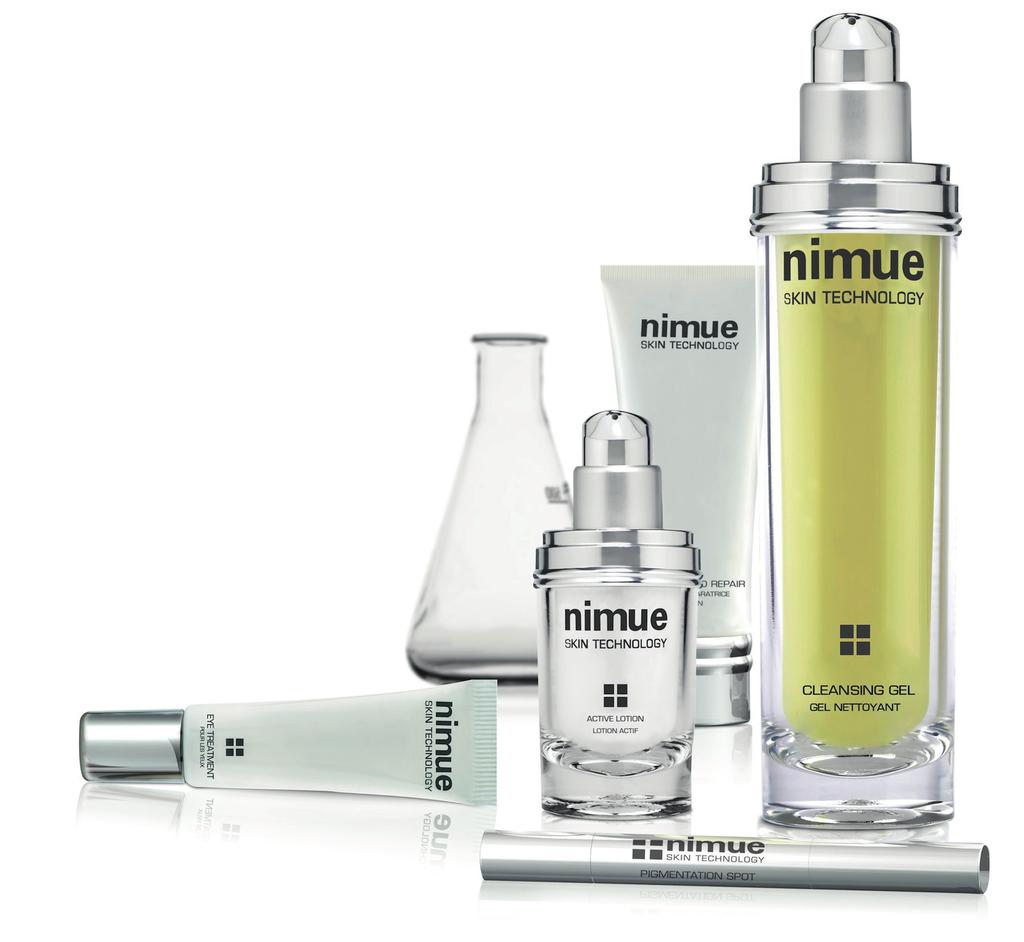 NIMUE SKIN TECHNOLOGY NIMUE FACIAL The Nimue product range was initially developed in 1994 aimed at the medical market for pre and post operative application as well as for advanced results