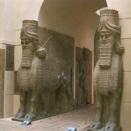 *Lamassu from the citadel of Sargon II, Dur Sharrukin(modern Khorsabad, Iraq) Neo-Assyrian c. 720-705 B.C.E.