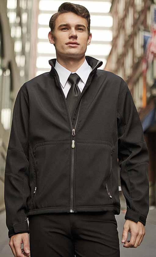SOFT SHELL JACKET Full length zip, two front pockets, adjustable cuffs, 100% polyester,