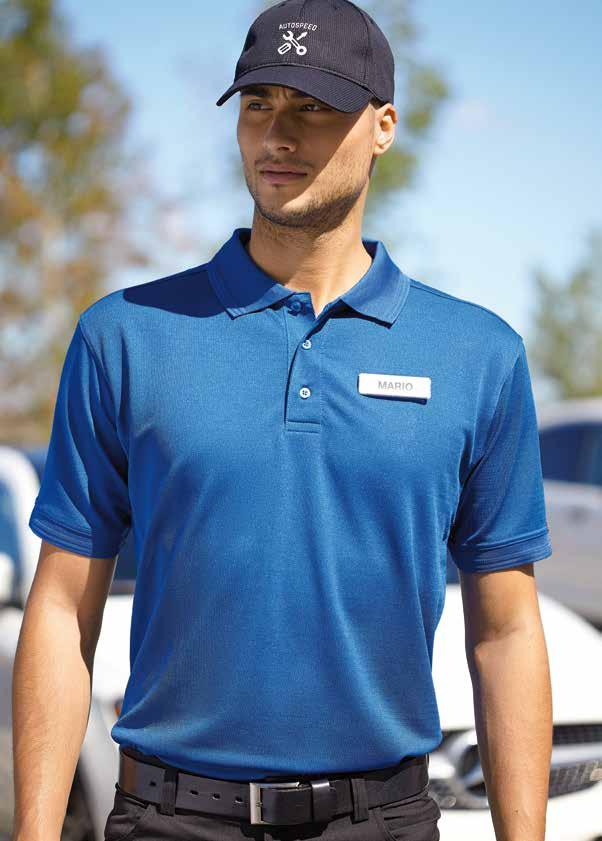 26 CHILL-T POLO Short sleeves, FIT4 finish moisture management fabric to keep skin cool and dry, comfortable, durable, 100% polyester microfiber, easy-care, washable.