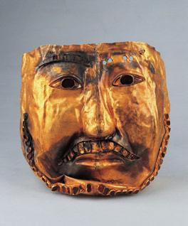 Gold mask with inlaid