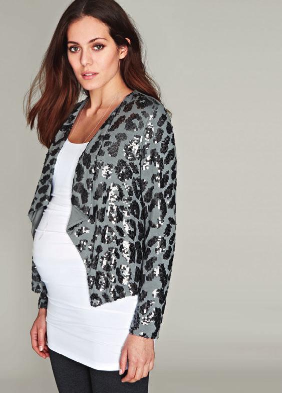 FloreNce sequin JackeT 165, SALE 115 JK079 our fully lined waterfall jacket features a leopard print embellished outer with beautiful silver gunmental sequins.
