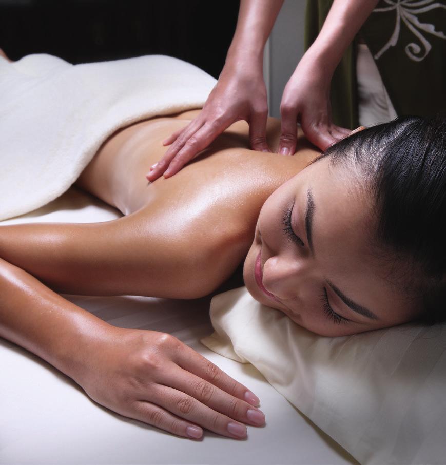 SPA MENU TOUCH THERAPIES Traditional Healing Massage Customized to meet your specific needs, our signature massages loosen tight muscles, relaxes the mind and increases circulation of the blood.