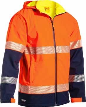 TAPED HI VIS SOFT SHELL JACKET Showerproof fabric with breathable membrane Waterproof Rating: up to