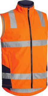 (BCPT) BV0348T TAPED HI VIS SOFT SHELL VEST Showerproof fabric with breathable membrane Waterproof