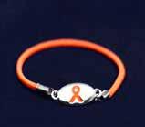 Features two charms, an orange ribbon charm and a heart charm that says, Together We Can Make A Difference. Comes in optional gift box.