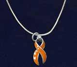 Orange Ribbon Necklaces and Charms Large Ribbon Necklace.