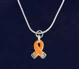 small orange ribbon charm. Ribbon charm is approximately 1.8 x 1.25 cm.