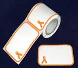 These 1 1/2 inch rouch stickers have an orange ribbon in the middle with the words We