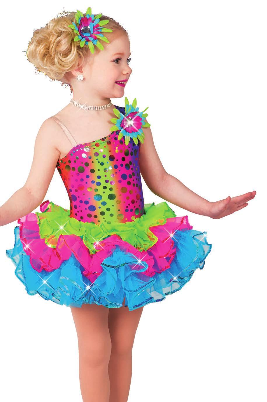 Hologram dot on multi striped lycra leotard with attached