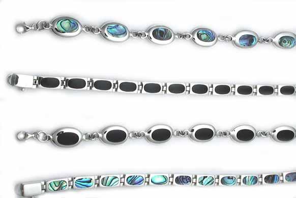 Sterling Silver Bracelets From the top: VB025/2275 Abalone and