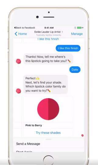 Lets users explore and virtually try on and buy lipsticks on Facebook Messenger.